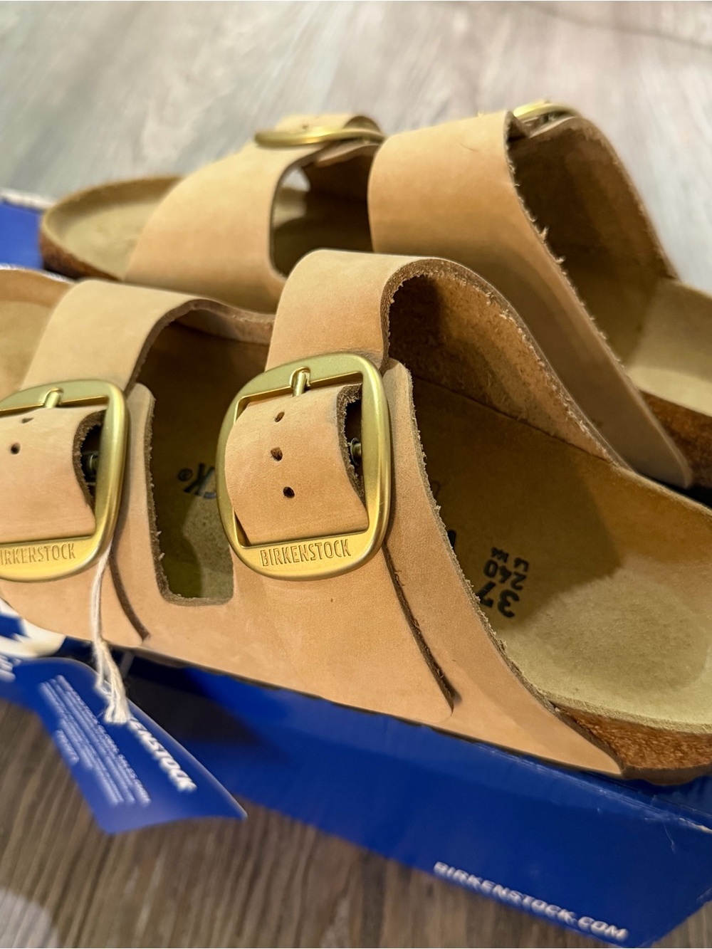Birkenstock Women’s Big Buckle - Sandcastle with Gold Buckles